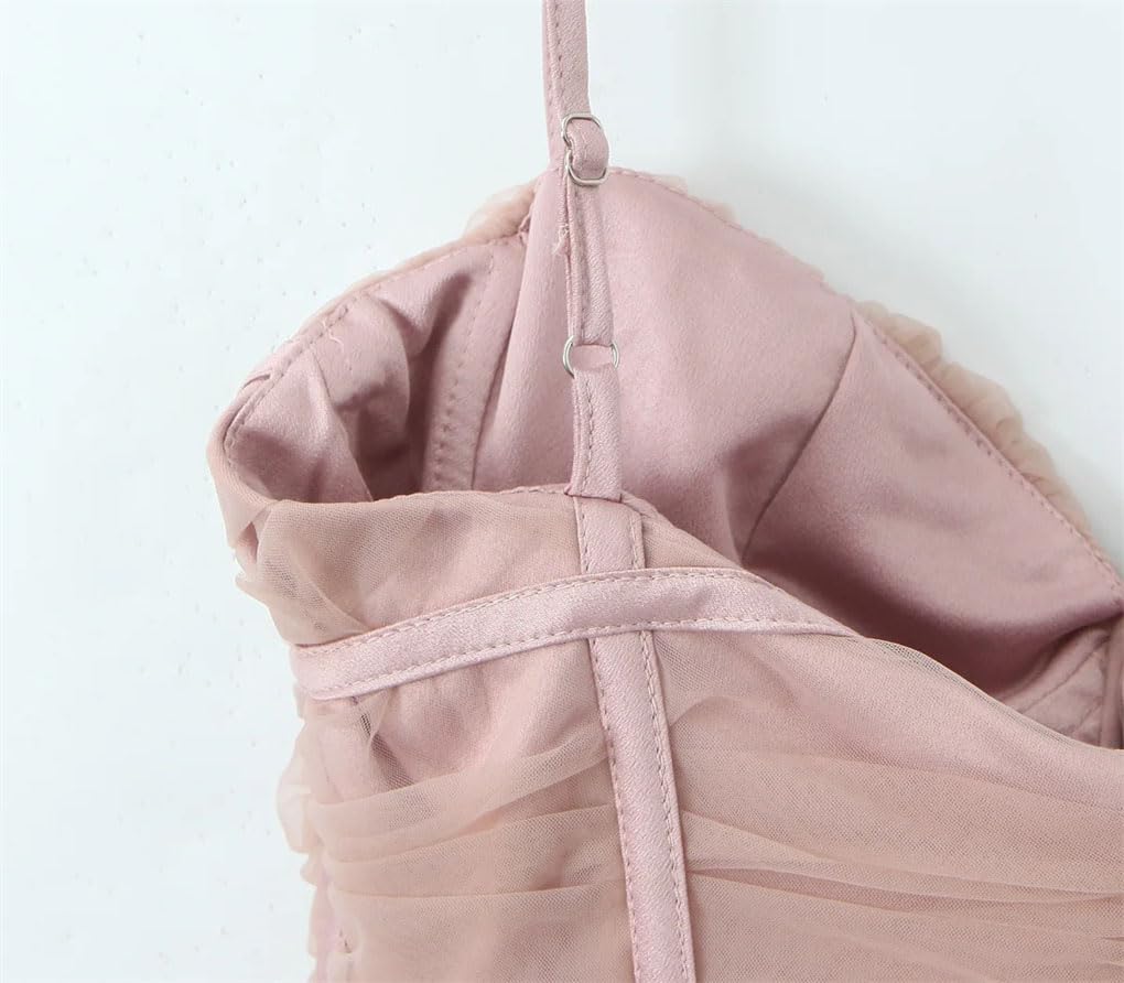 Damska siateczkowa patchworkowa bufiasta sukienka slim fit bez pleców mini sukienki wieczorowe koktajlowe