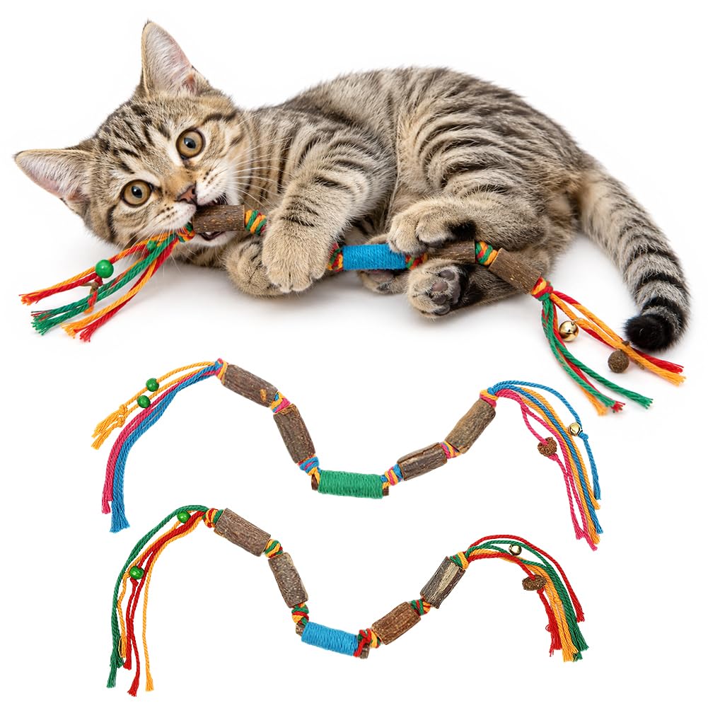 OSDUE Cat Silvervine Chew Sticks, 2PCS Natural Cat Chew Toy