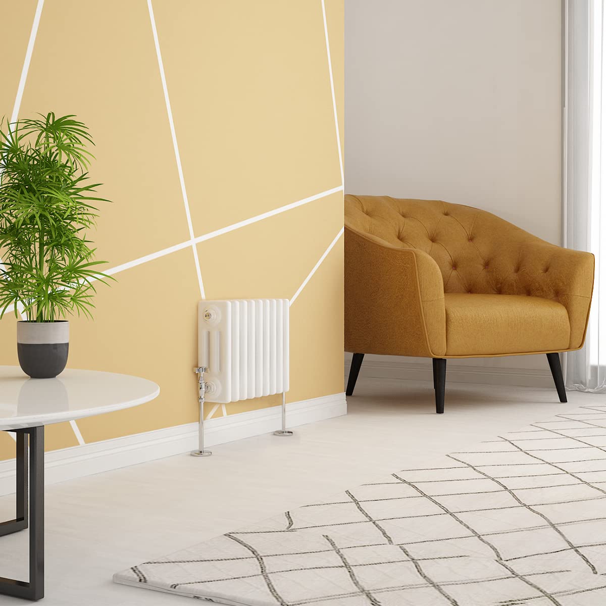 Warmehaus Traditional Radiator 3 Column White Horizontal 300x425mm