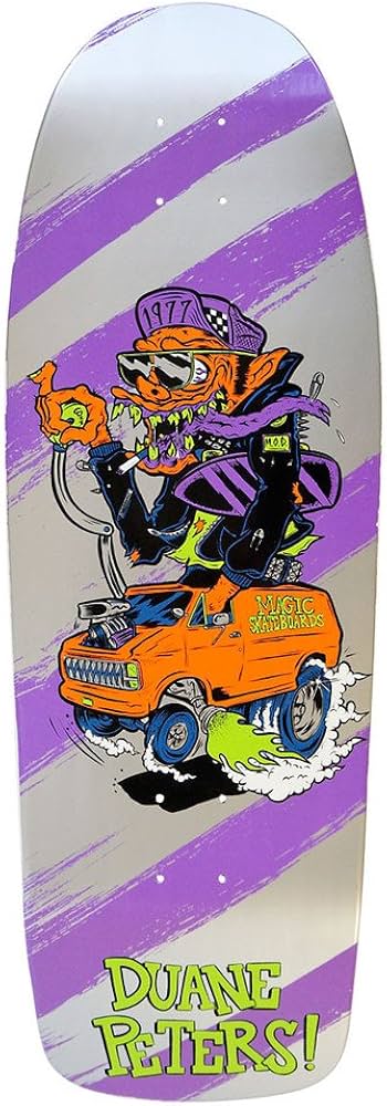 スケートボード MAGIC SKATEBOARDS duane peters Magic Skateboards Duane Peters Hot Rod Deck, Purple, 10