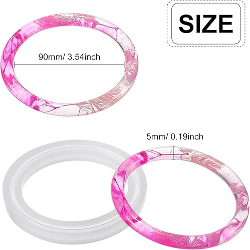 Miniatura 2 de Molde de silicona grande para brazaletes, molde de fundición de resina, molde redondo de joyería, molde de pulsera para hacer joyas, suministros de
