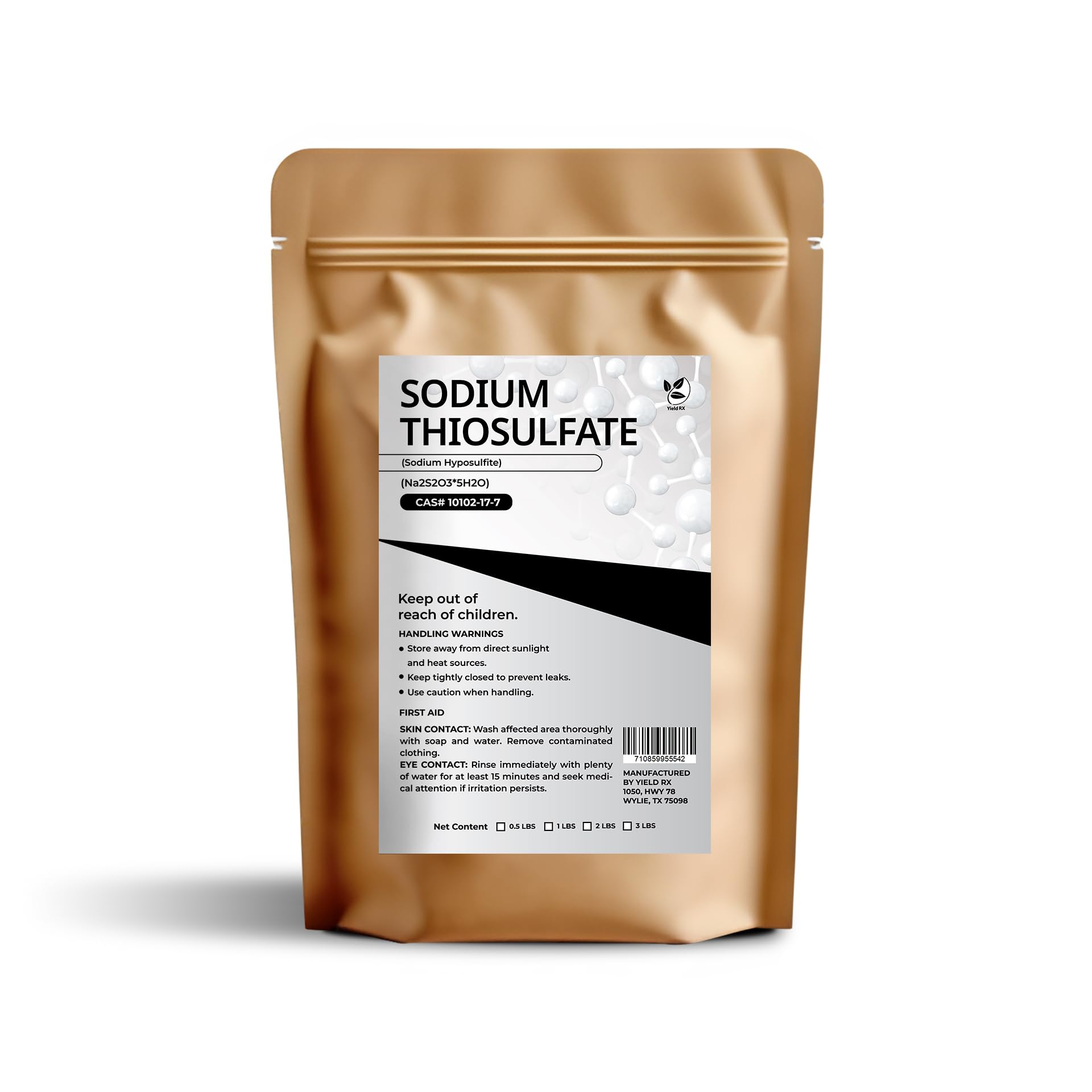 Yield RX Sodium Thiosulfate (Sodium Hyposulfite) (Na2S2O3*5H2O) - Chemical (0.5lb)