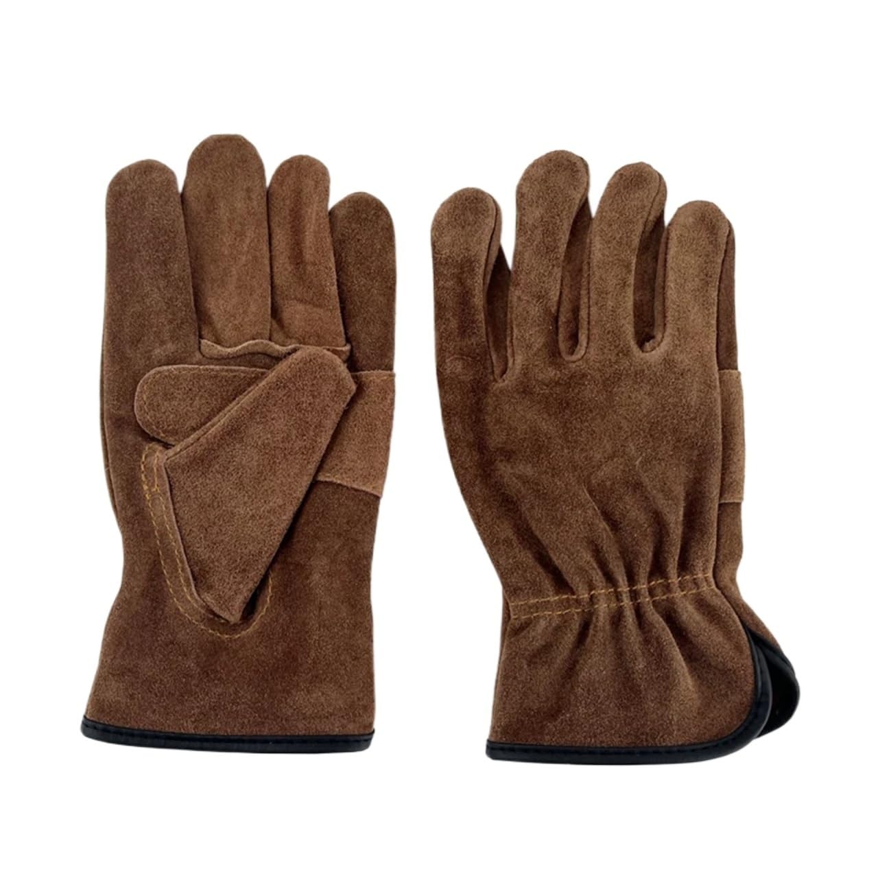Compatible con guantes protectores for exteriores de piel de vaca con aislamiento térmico, anticortes, antiespinas, for acampar, montañismo, jardinería, poda, soldadura(M)