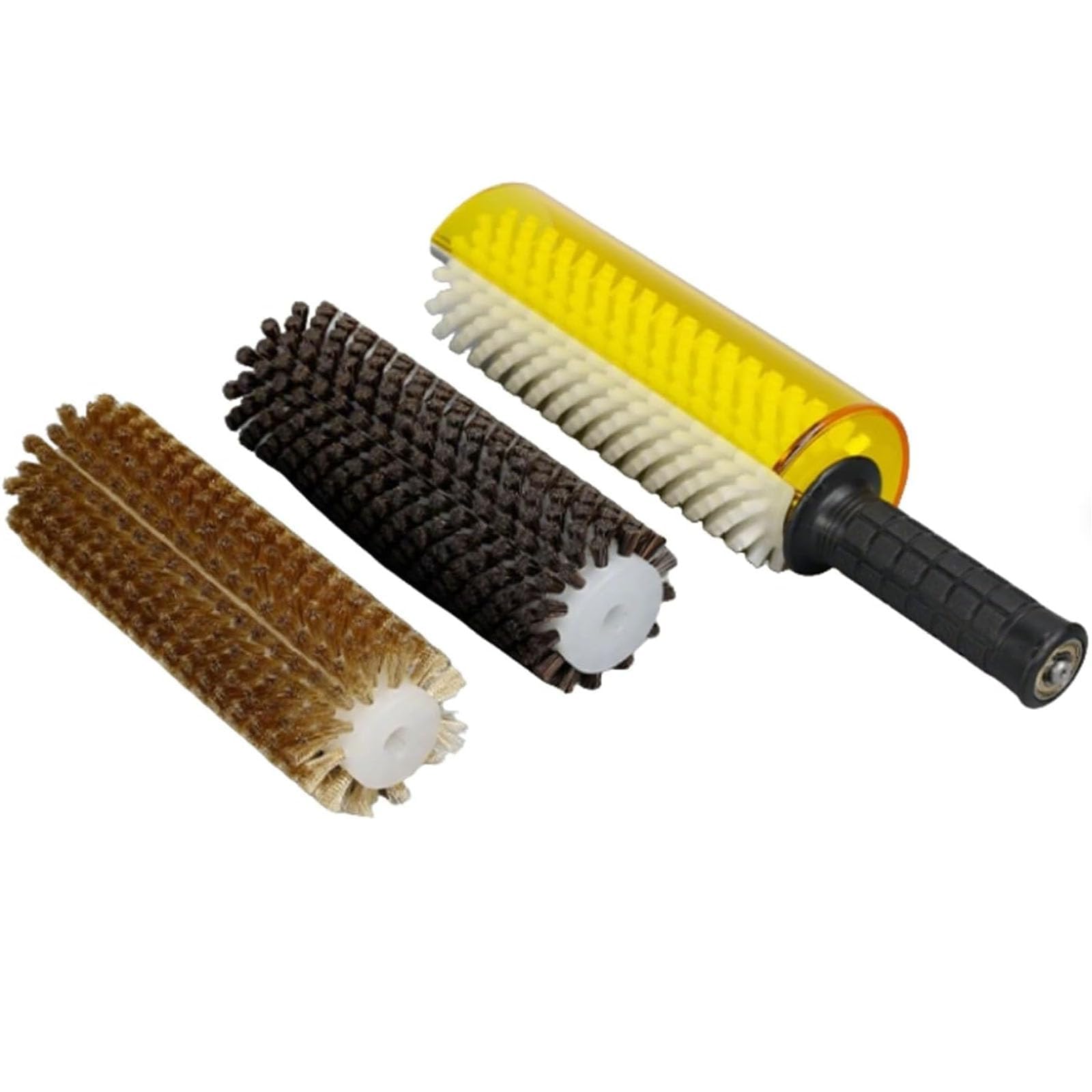 Kit De Cepillo Giratorio para Esquís, Mango del Cepillo Giratorio con Eje Protector Y Cepillos De Nailon, Latón Y Crin De Caballo, Funda Desmontable con Bolsa Protectora para Encerar Tablas De
