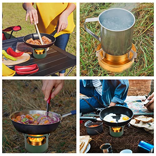 Huansha 2 In 1 Mini Alcohol Stove For Camping, Portable Alcohol Burner With Stainless Steel Cross Stand, Storage Bag, Lightweight Tiny Brass Stove For Backpacking Emergency Outdoor Coffee #TOP6