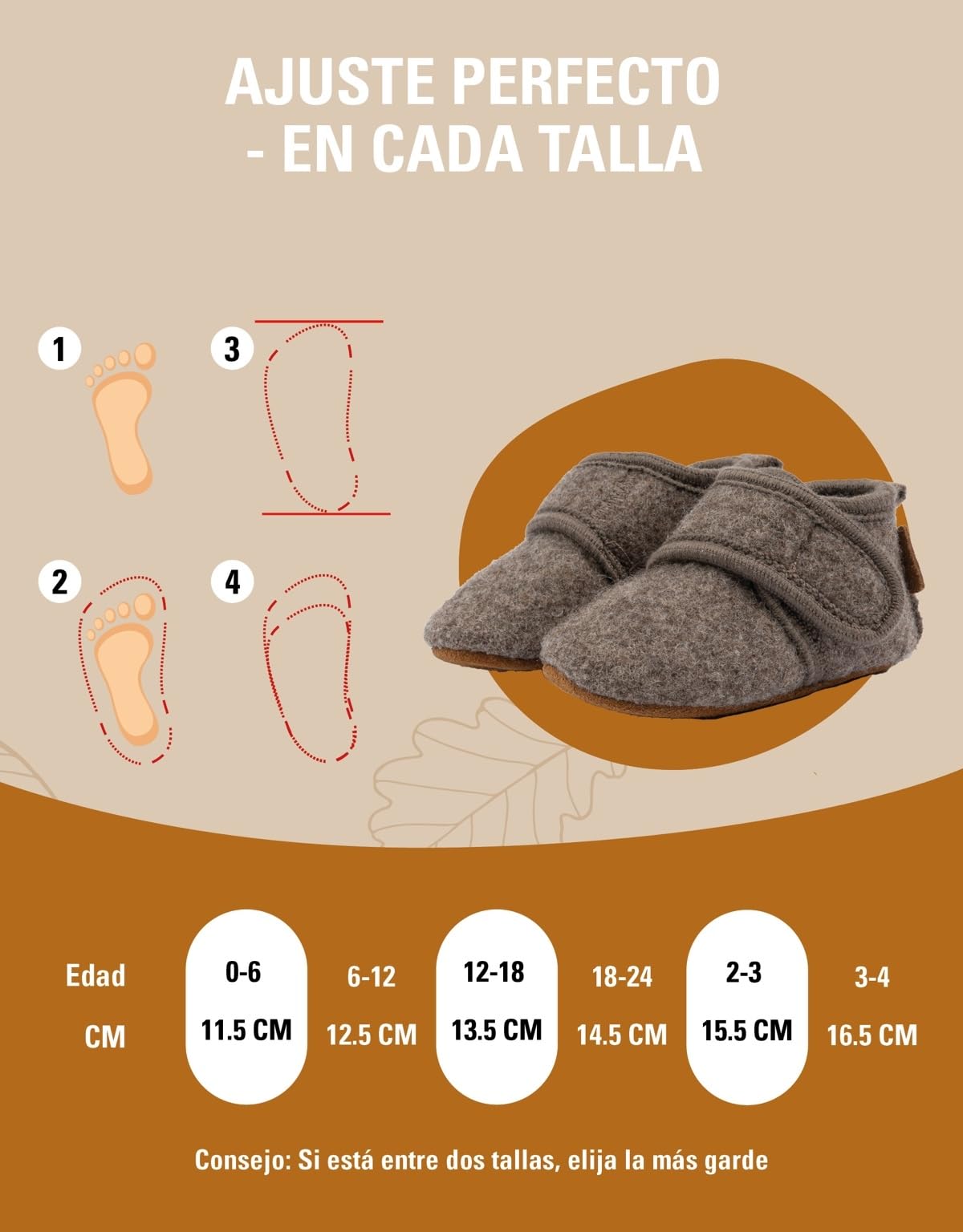Mikk-line Zapatillas para gatear para bebé y lana, suaves y con suela de piel antideslizante, para niños y niñas, 100% lana, ideales para 0-48 meses