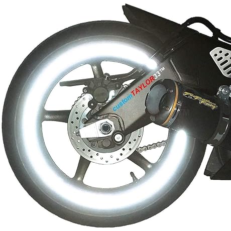 (All Vehicles White Chrome High Intensity Grade Reflective Customtaylor33 Safety Rim Tapes