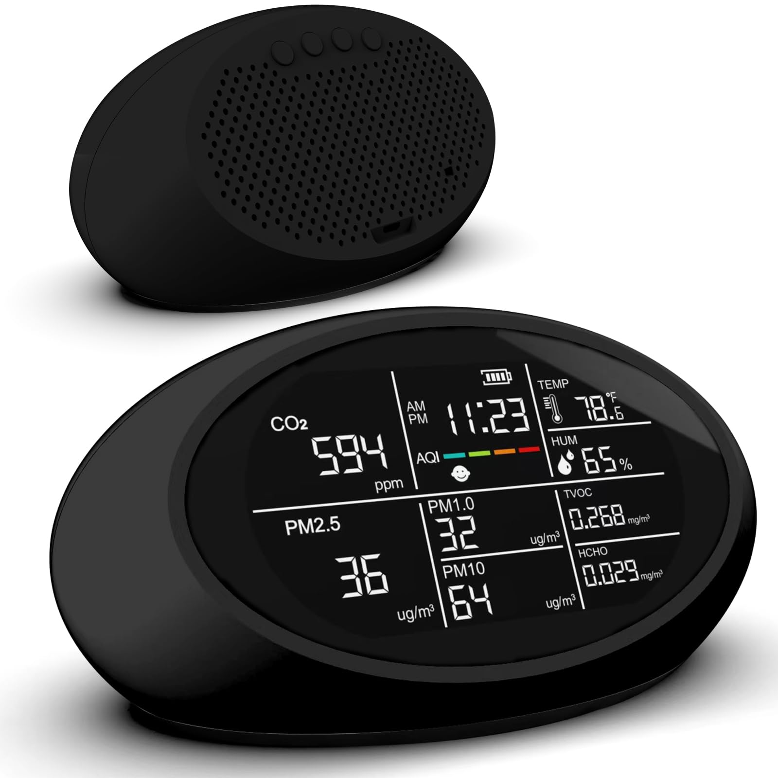 Temtop S1 Indoor Air Quality Monitor AQI PM2.5 Temperature Humidity De