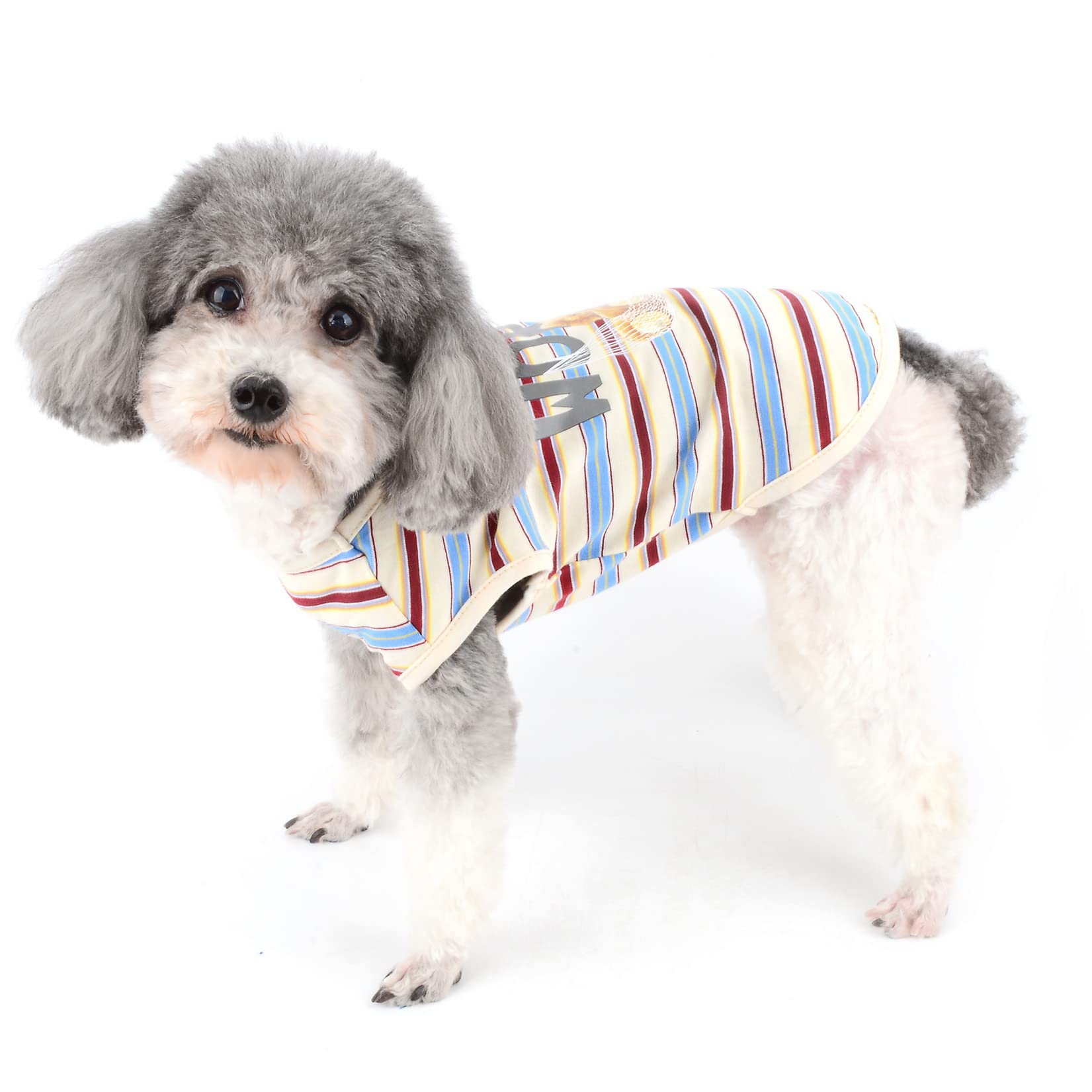 Maglietta Senza Maniche Per Cani Piccola Taglia - Cotone Morbido, Bianco Taglia M