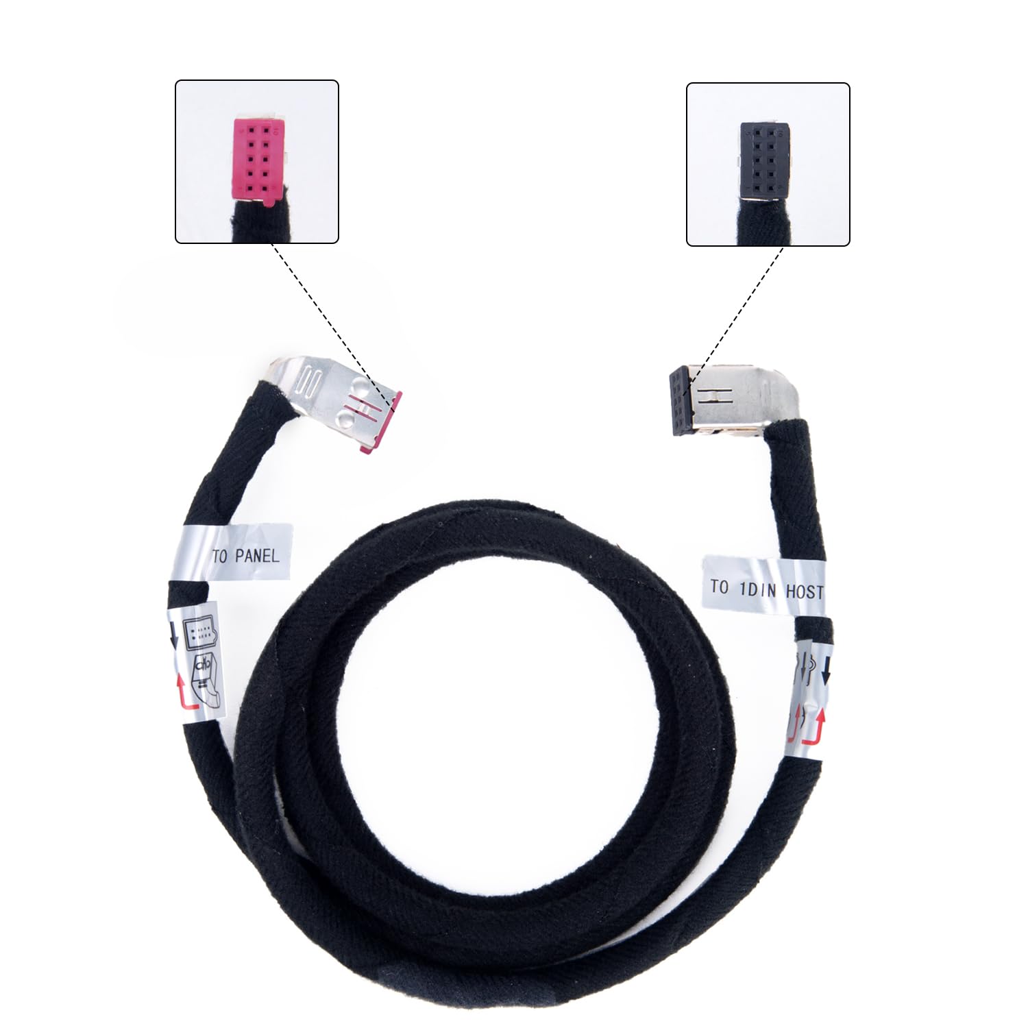 PEMP Cable LVDS para BMW E60 E61 E62 E63 E64 E70 E87 E90 Business HU M-Ask y M-ASKII CCC (1 DIN Host) Cable de vídeo CID.
