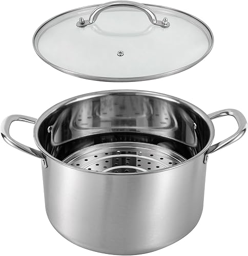 Miniatura 5 de 3.17 Quart Stainless Steel Stock Pot with Lid and Steaming Rack, Heavy Duty Pasta Soup Canning Pot Suitable for Induction Pot Induction Cookers Gas