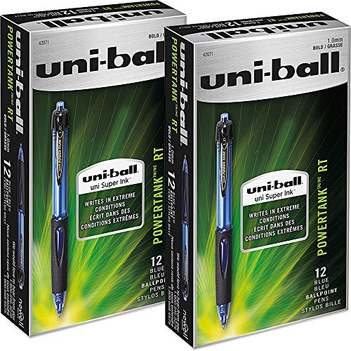 uni-ball : Power Tank RT Retr Ballpoint Pen, Blue Ink, Bold, 1.0 mm -:- Sold as 2 Packs of - 12 - / - Total of 24 Each