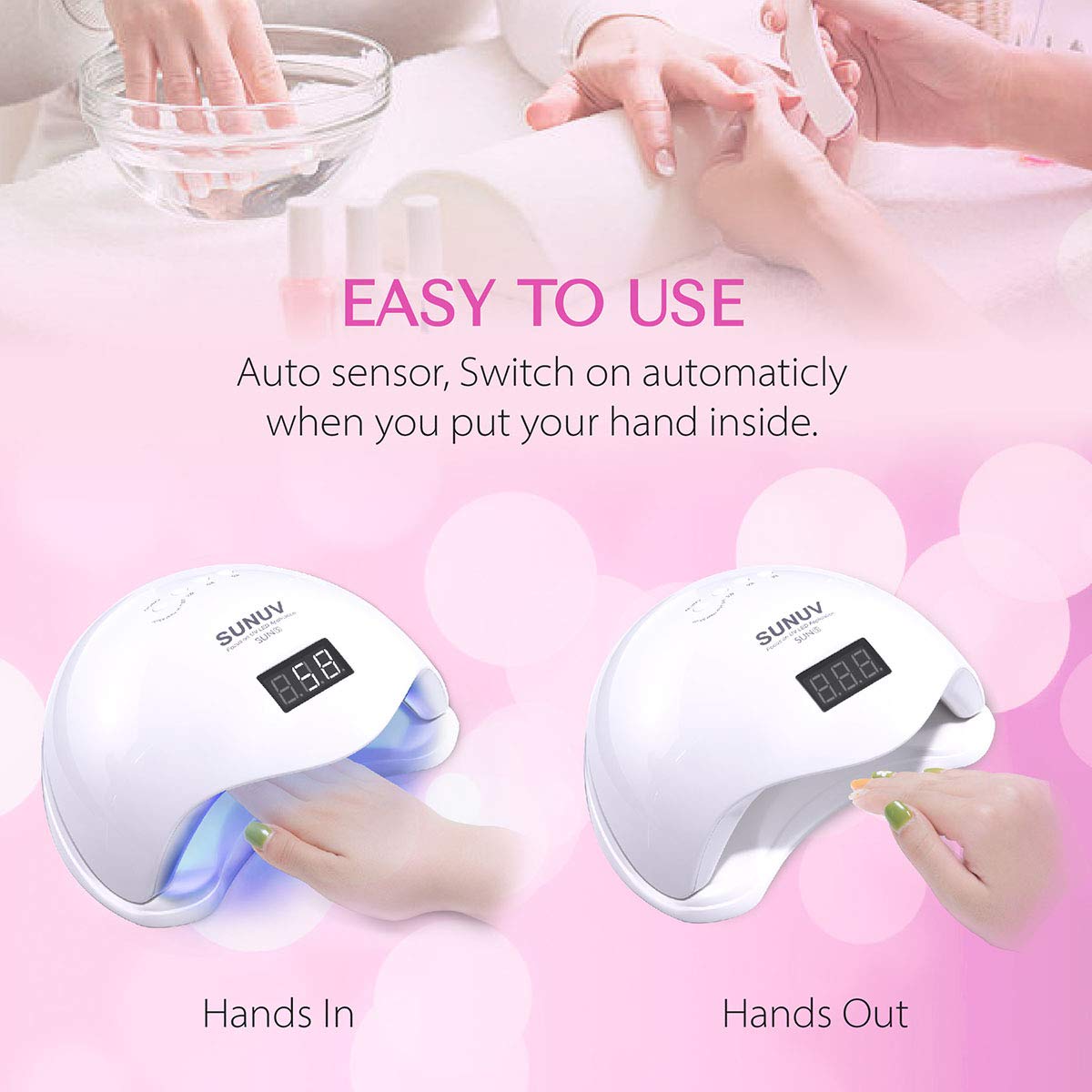 Amazon.co.jp: UV LED ネイルランプ SUNUV UV ライト ネイル用