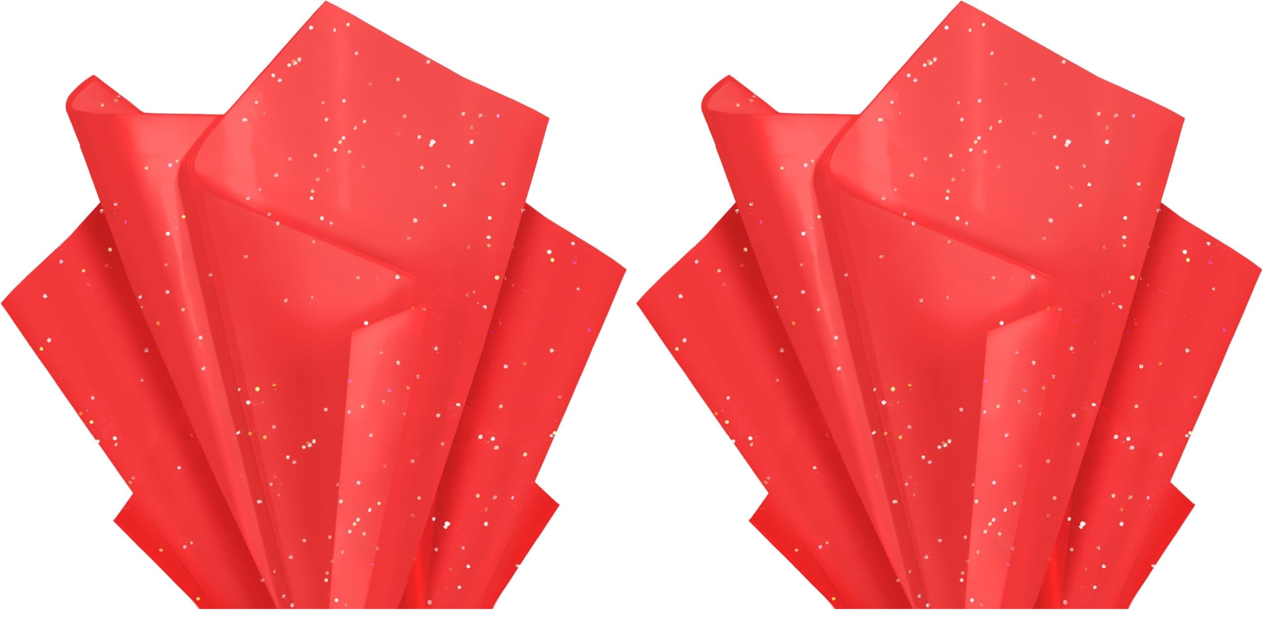 Red Glitter Tissue Paper for Gift Bags 36 Sheets 14x20 Inch - Recyclable Wrapping Paper for Weddings, Birthdays, Party &amp; Festival Decorations DIY Craft Supplies (Pack of 2)