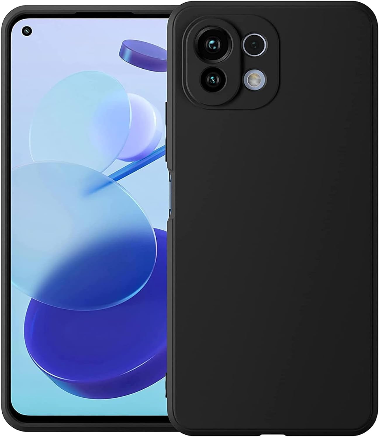 Case for Xiaomi 11 Lite 4G / Mi 11 Lite 5G / Mi 11 Lite 5G NE/Mi 11 Youth Case Cover Black Slim Fit for Soft TPU Back Cover Flexible Silicone Cover Matte Black by Emodil ®