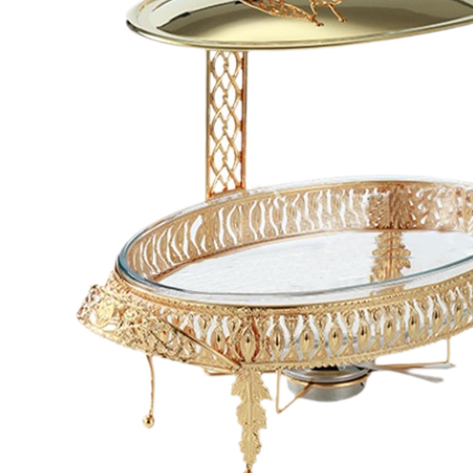 Set Scaldapiatti Da Buffet, Contenitore Riscaldante con Coperchio Appendibile per, 3 L