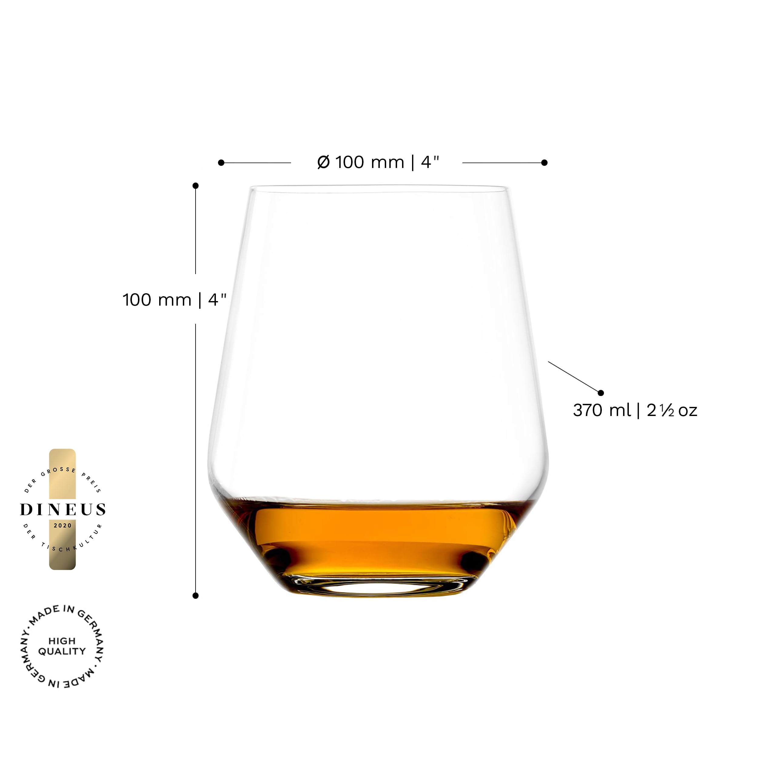 Stölzle Lausitz Quatrophil Whisky Gläser O.F. 6er-Set – Hochwertige Whiskybecher in zeitlosem Design – Whiskey Tumbler aus bleifreiem Kristallglas – Spülmaschinen- & Stoßfest – Bild 2