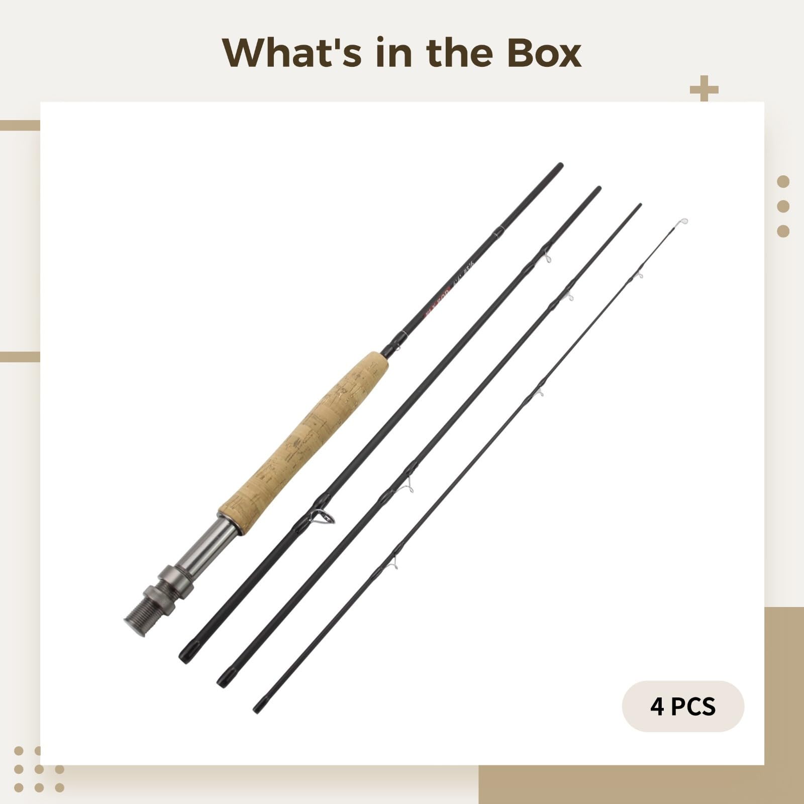 Canne à mouche 8 W, fibre de carbone de 2,7 m, construction Im7, légère, design en 4 pièces pour une action rapide et un lancer fluide, parfait pour la pêche en eau salée