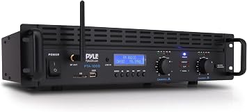 Pyle 2-Channel Rack Mount Power Amplifier with Bluetooth - 2000W Bridgeable with TRS XLR Input, Speakon Outputs, USB-A Input with MP3 Player, Bridge Mode, Cooling Fan, LED Level Meters - PTA1000BT