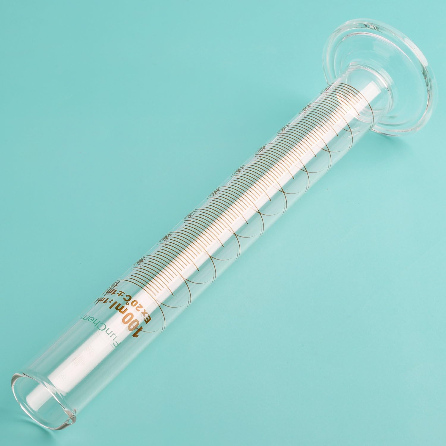 FunChem Borosilicate Glass Cylinder 100ml, Lab Measuring Cylinder with Graduations for Liquid Measurement