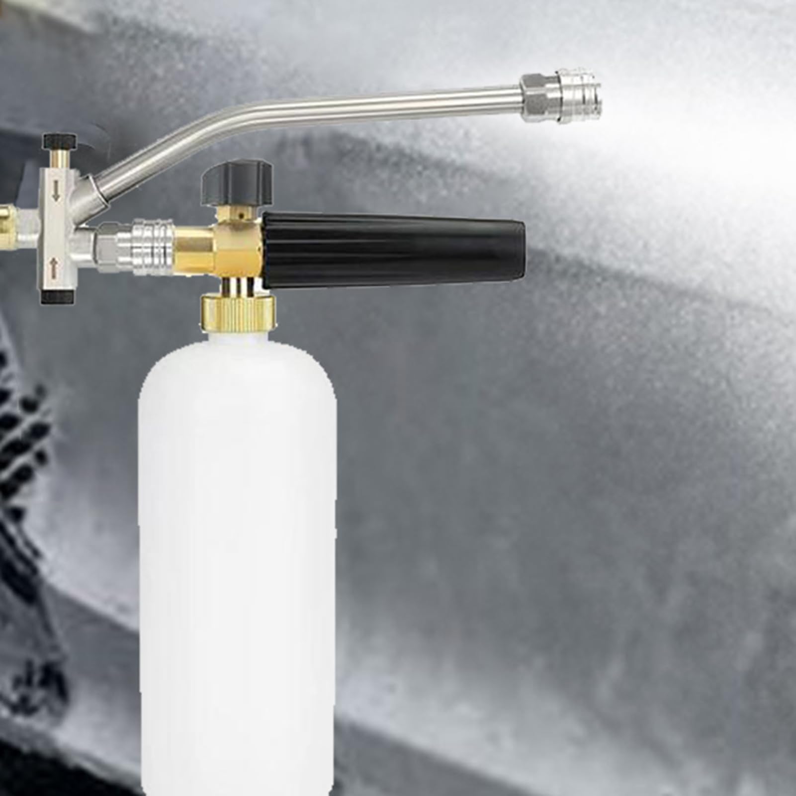 Lanza espuma,Lanza De Espuma Compatible Limpiador De Alta Presión | Conector Doble Cabeza Para Manguera Riego & Lavado Detalle Casa