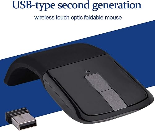 Miniatura 2 de 143 Ratón táctil inalámbrico plegable, mouse Arc Touch con receptor 143 para PC, portátil, Smart TV, aspecto elegante (negro)