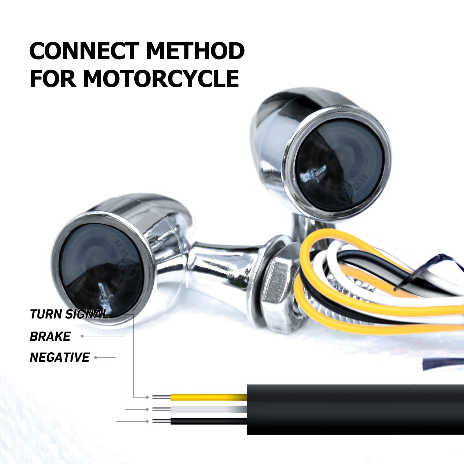 Amazon | WTZMOTOオートバイの前方指向灯 LED クロム色 | ウインカー