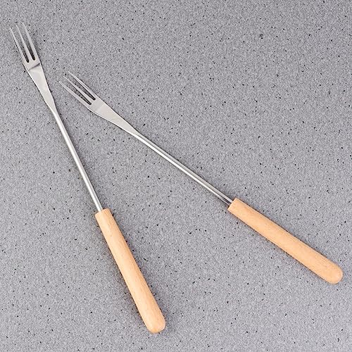 STOBAZA 6 Pcs Fondue Forks 10.2 Inch Stainless Steel Skewer Sticks Cheese Fondue Sticks Kitchen Utensils Food Forks with Handles for Cheese, Meat, Vegetable Hot Pot Barbecue