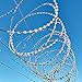 YXJSTO Razor Wire 250FT, Galvanized BTO-22 Razor Wire Fence Stretched Ribbon Barbed Wire Coils for Farm, Fence, Garden
