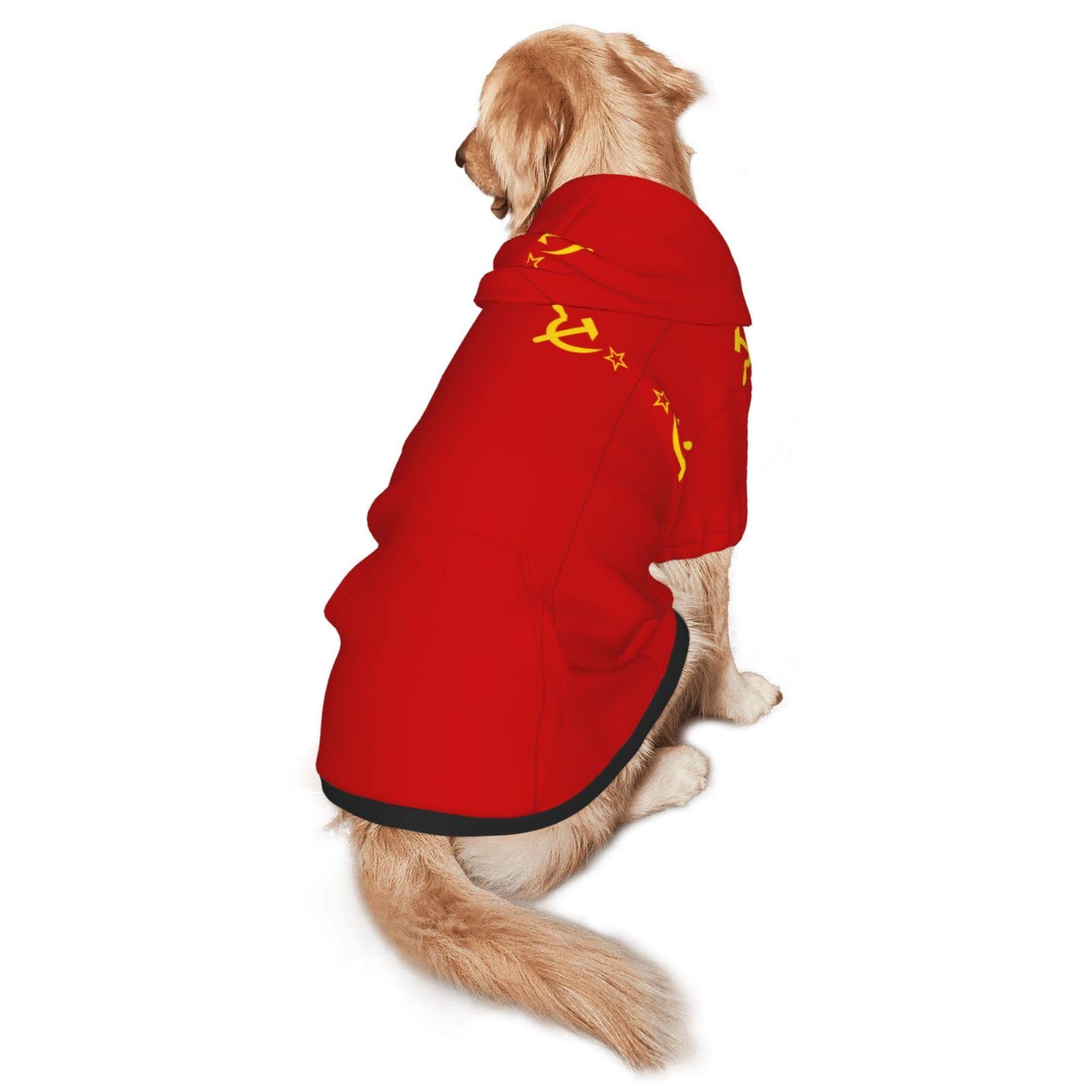 Flag of The Soviet Hoodie Stylish Dog Clothes Sweater Sweatshirt Fashion Outfit for Dogs Medium Large