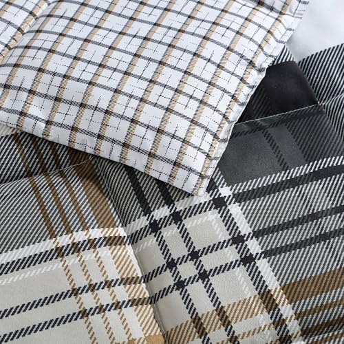 Image of Eddie Bauer - Queen Comforter Set, Plaid Reversible Bedding, Stylish & Warm Home Decor (Normandy Grey, Queen)