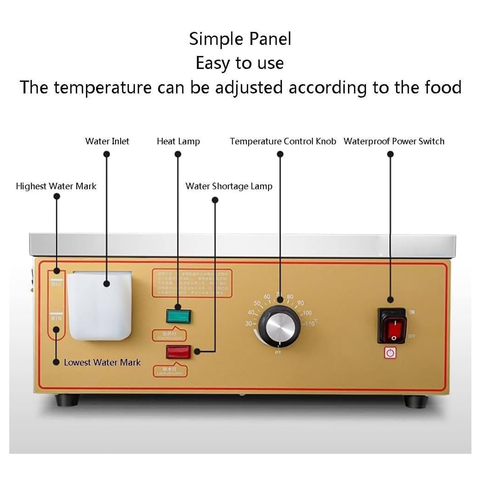 Vaporera Eléctrica Comercial para Dim Sum, Máquina para Bollos Al Vapor De Cuatro Orificios, Alarma De Ebullición En Seco/Falta De Agua Y Suministro De Agua Independiente