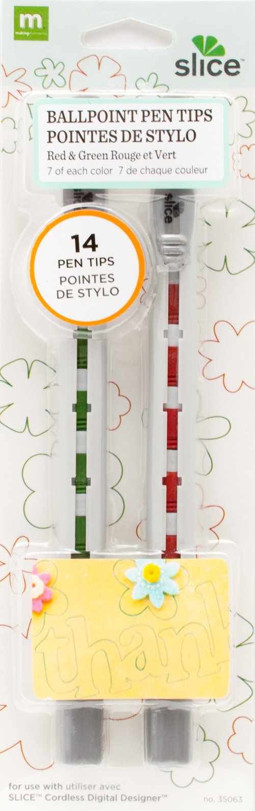 Making Memories Slice Ball PointPenTipsRed&Grn, red Green