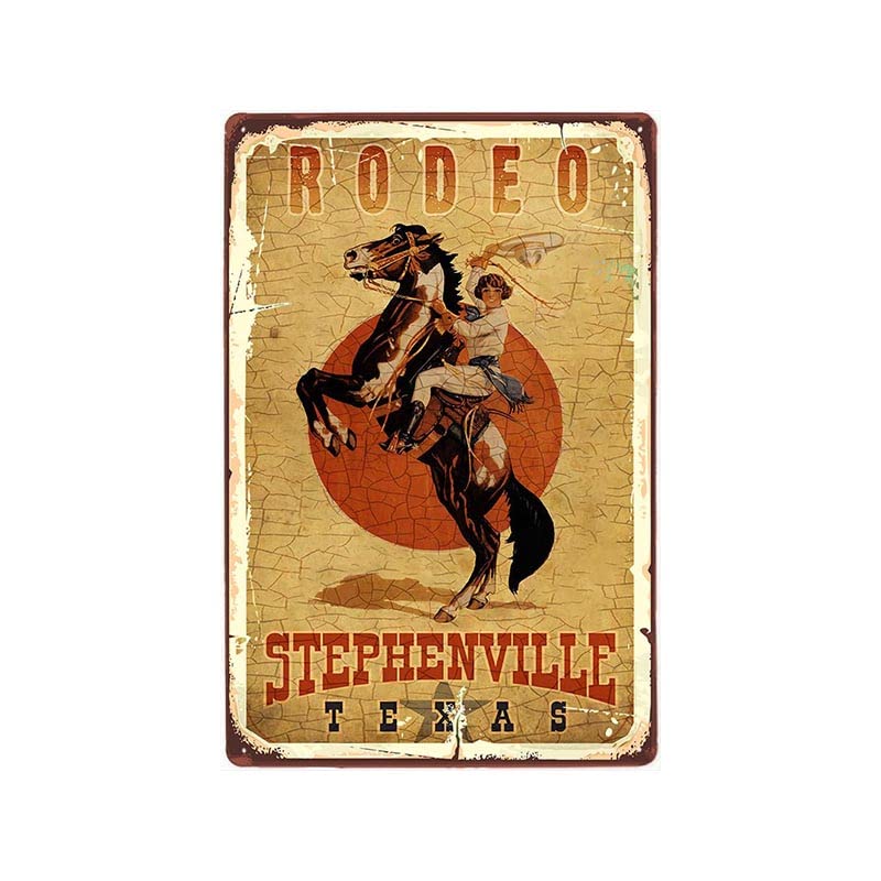 ABCDEFG Western Cowboy Vintage Metal Targa in metallo, Targa da parete, Retro Iron Art Wall, Decorazioni per bar, pub, casa, birra