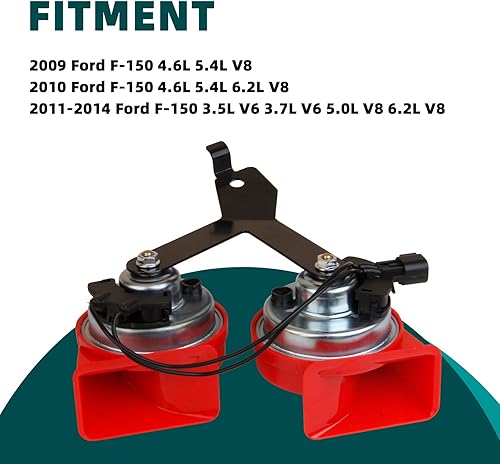 Miniatura 7 de MITZONE Conjunto de bocina F150 con soporte de repuesto para Ford F-150 2009-2014 Reemplazar # 9L3Z-13832-A