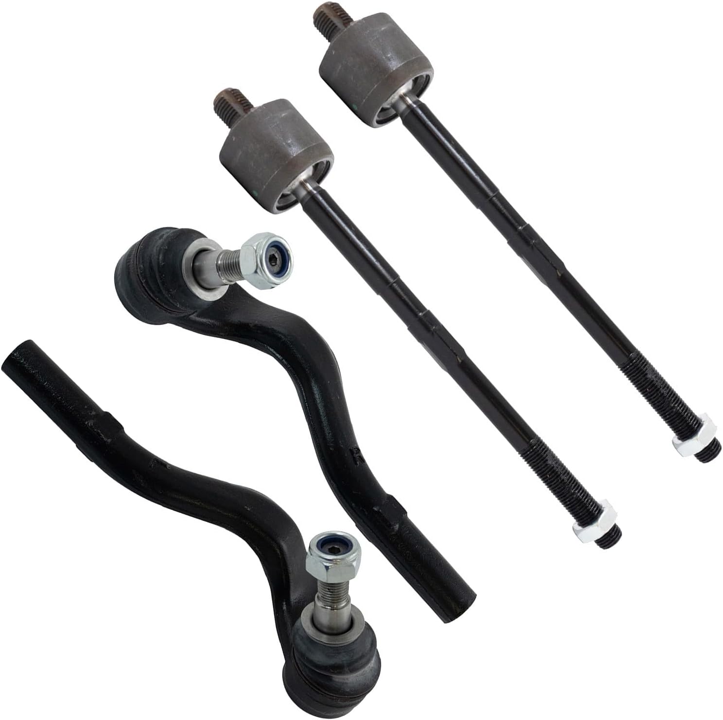 TRQ Front Inner and Outer Tie Rod Set 4 Piece Compatible with 2010-2014 Mercedes-Benz E350 10-11 E550