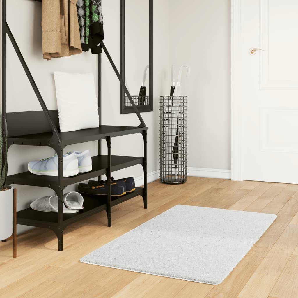 Tapis Oviedo à Poils Courts Gris 60x110 cm, Moelleux et Doux, idéal pour Salon, Chambre ou Bureau, Compatible Chauffage au Sol, décoration intérieure Moderne et cocooning