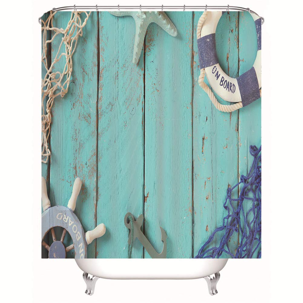 Chickw1 Rideau De Douche Lavable En Machine Anti Moisissure, 3D Impression Polyester Imperméable Rideaux De Salle De Bain Avec 12 Crochets Pour Décorations (Forêt Verte,120x180cm