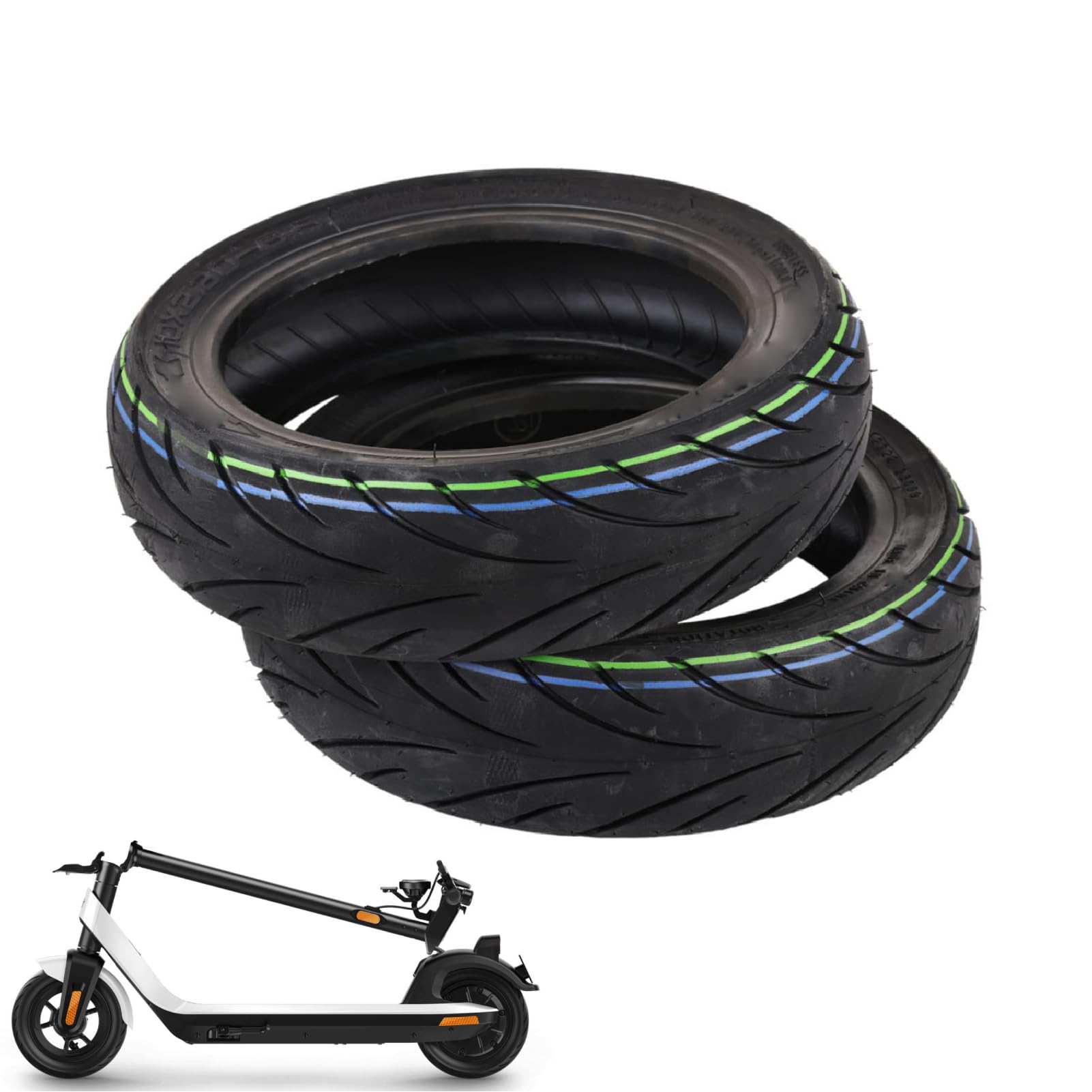 equlup Electric Scooter Tire, 10 Inch Electric Scooter Tubeless Tire Rubber Explosion Proof Outer Tire Replacement for KQI 2 Kick Scooter