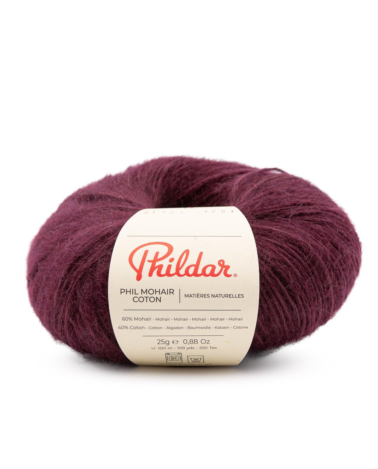 Lot De 5 Pelotes Laine Mohair Kid 33% - Couleur Prune - Fabriqué En France - Pour Tricot/crochet