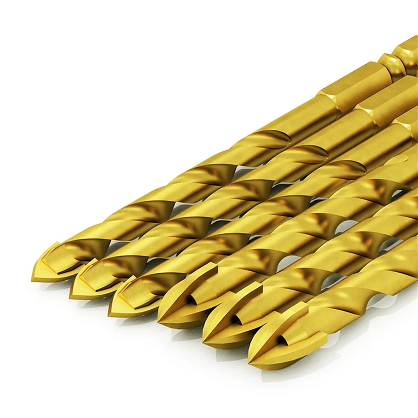 Juego de brocas triangulares de cruz, brocas for baldosas de cerámica de 6/8/10 mm for perforar agujeros en la pared, brocas helicoidales especiales for baldosas de hormigón y cemento, 1 unidad(- 8mm