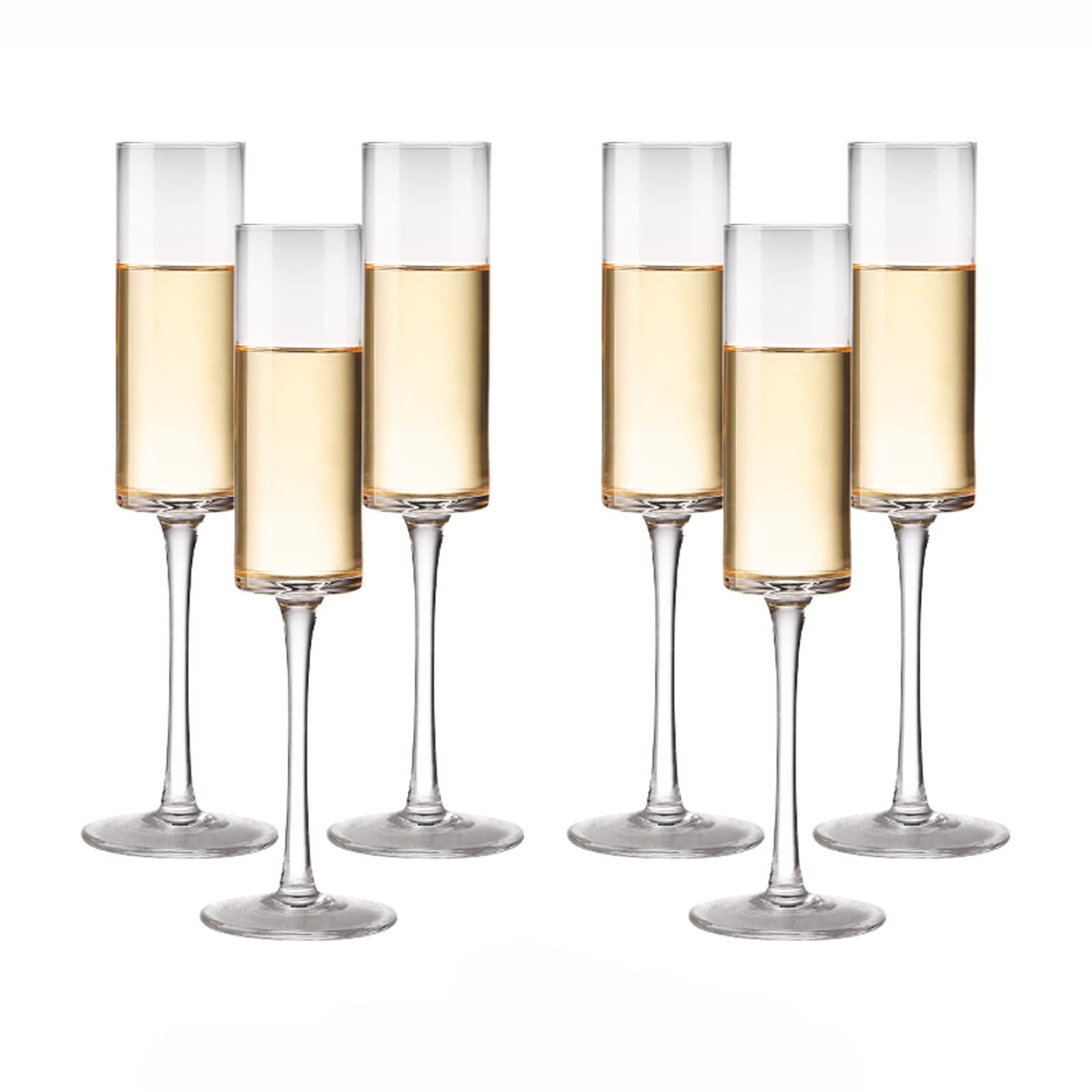 Copas de champán y suministros para fiestas juego de 6 copas de flauta de cristal SISWIM