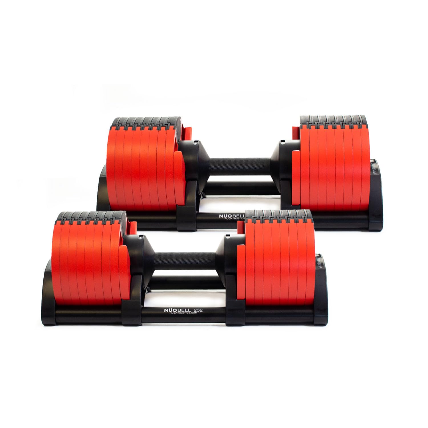 N�OBELL 2-32Kg Dumbbells (x2) - Red/Black