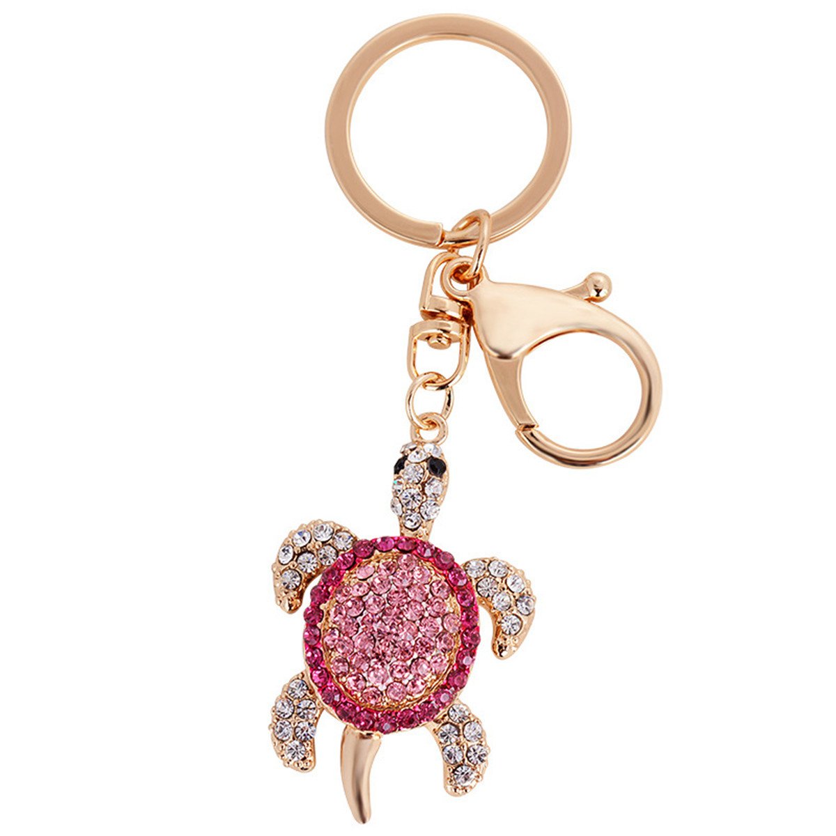 Bestdays Mini Sea Turtle Keychain Charm Pendant for Handbag Bag Keychain Key Ring (Pink)