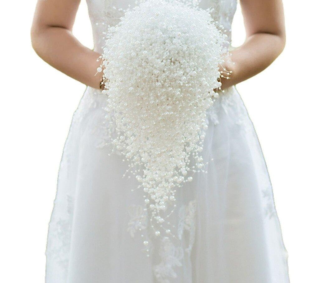 Hrippy Style 2 Bridal Bouquet Artificial Pearl Bouquet Romantic Wedding Bouquet For Wedding Party Photo Shooting Accessory