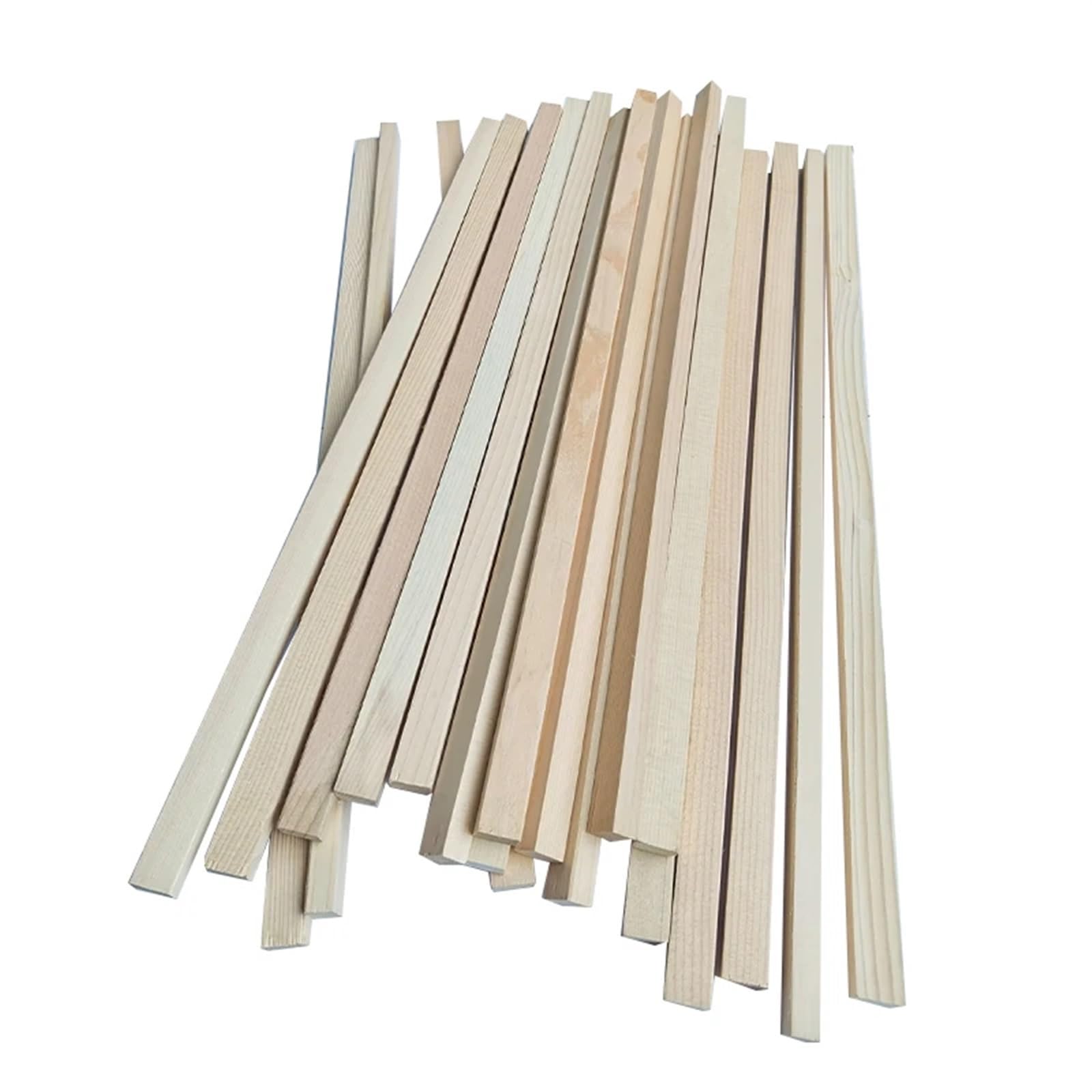 Balsa Wood Sticks， Kołki drewniane Hemlock Niedokończone kwadratowe patyki do majsterkowania 25 cm/20 cm Opakowanie 20-100 sztuk(25cm 50pcs)