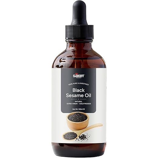 Saket Foods Black Sesame Oil| Pure and Unrefined Oil| Cold Pressed, Extra Virgin| Til ka Tel| Edible Oil| Multipurpose Usage | Perfect for Cooking, Hairs, Skin, Massage| 100 ML