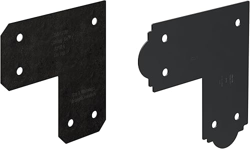 Miniatura 3 de Simpson Strong-Tie APVL6 Outdoor Accents Avant Collection ZMAX, correa L con recubrimiento en polvo negro para 6x6 (paquete de 8)