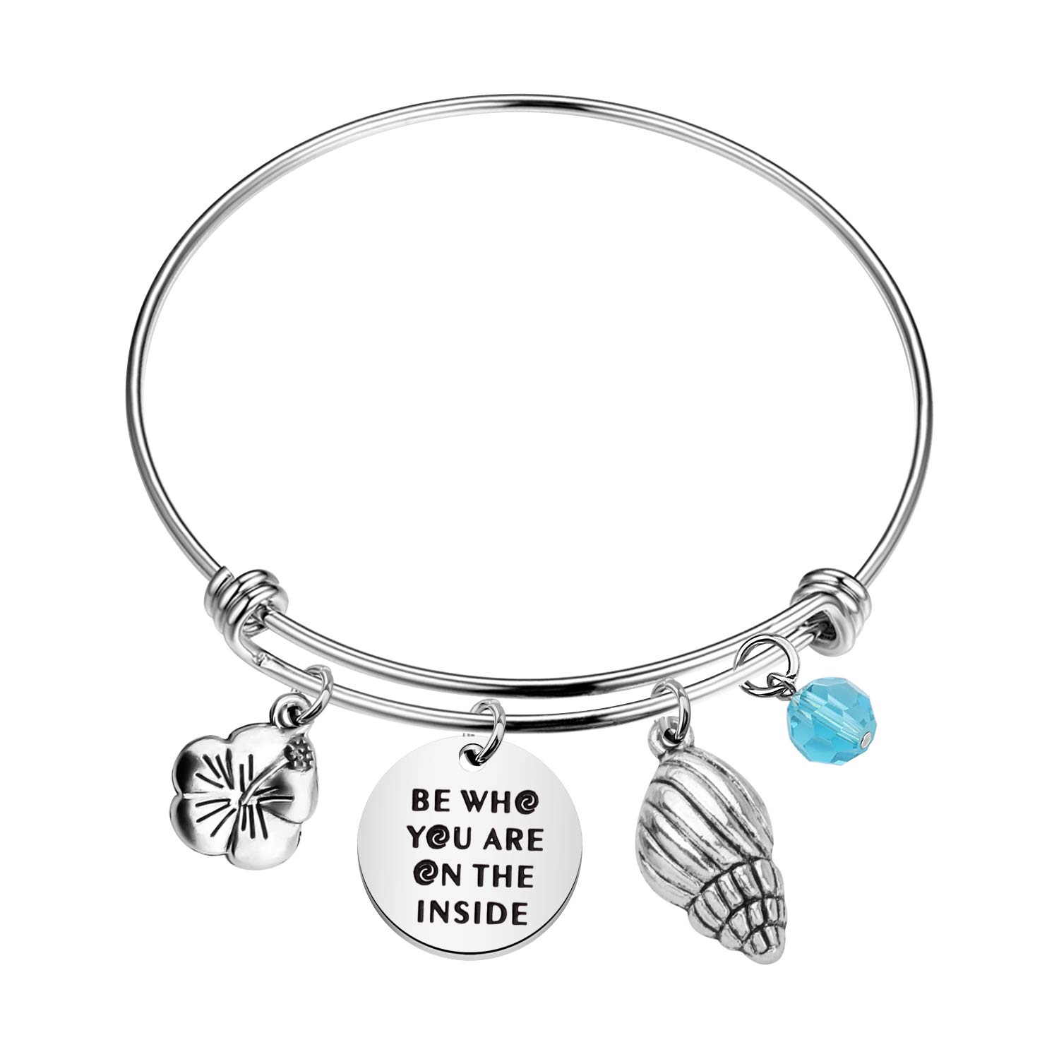 WSNANG Moana Inspired Gift Be Who You are On The Inside Bracelet Maui Jewelry Moana Ocean Gift Inspirational Gift for Her