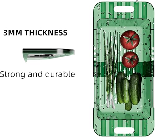 Miniatura 6 de Colador para colgar sobre el fregadero, coladores y coladores plegables para lavar verduras, colador plegable para fregadero de cocina (verde